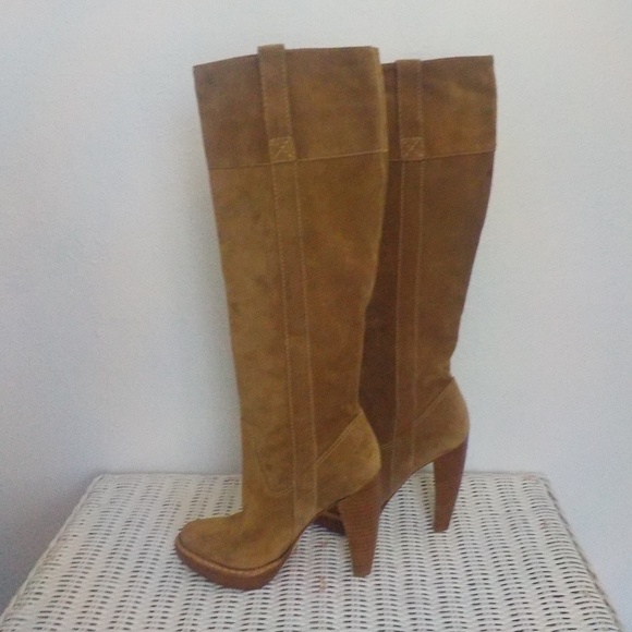 Michael Kors Shoes - Michael Kors Tall Brown Suede Heel Boots